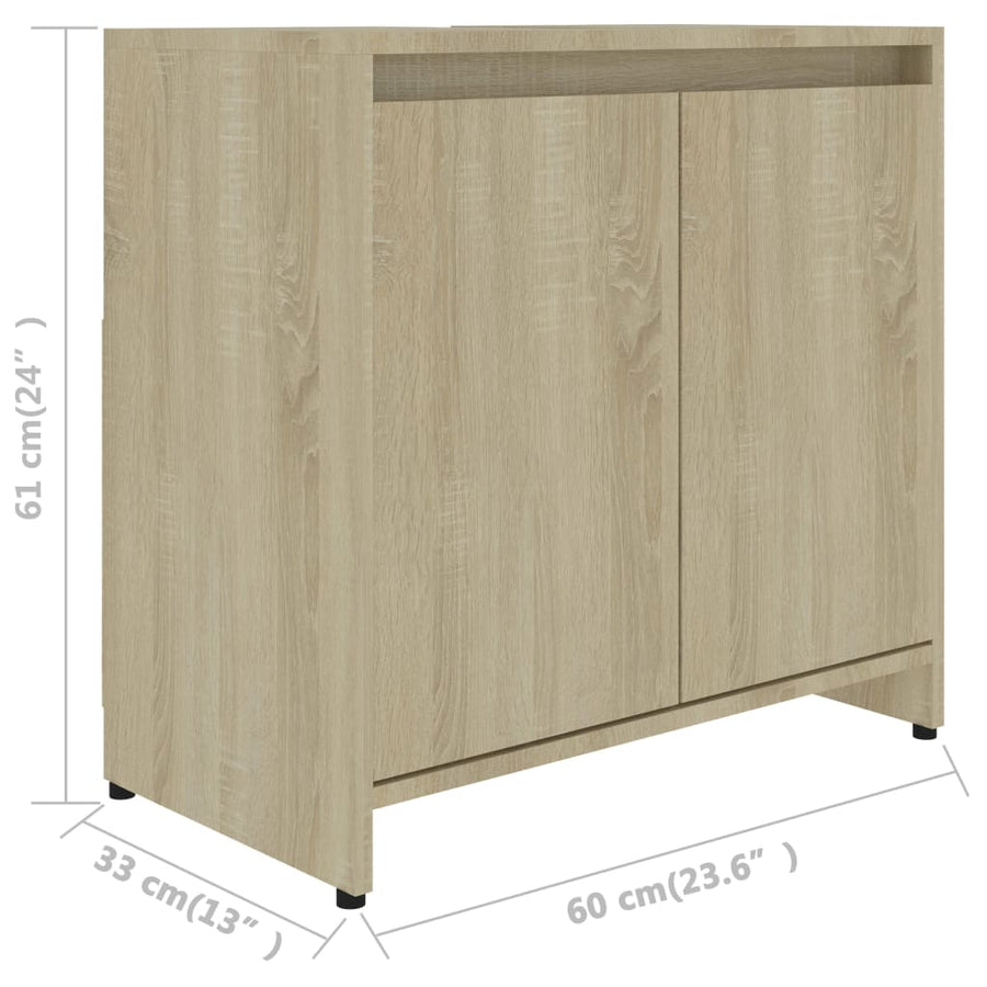 Badkamerkast 60X33X6 Cm Spaanplaat Kleurig Sonoma eiken