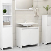 Badkamerkast 60x33x61 cm spaanplaat hoogglans wit