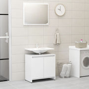 Bathroom furniture set, treated wood, white