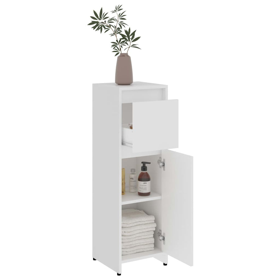 Badkamerkast 30X30X95 Cm Bewerkt Hout Wit