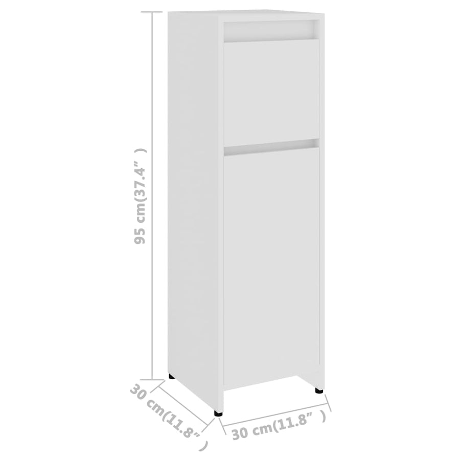 Badkamerkast 30X30X95 Cm Bewerkt Hout Wit