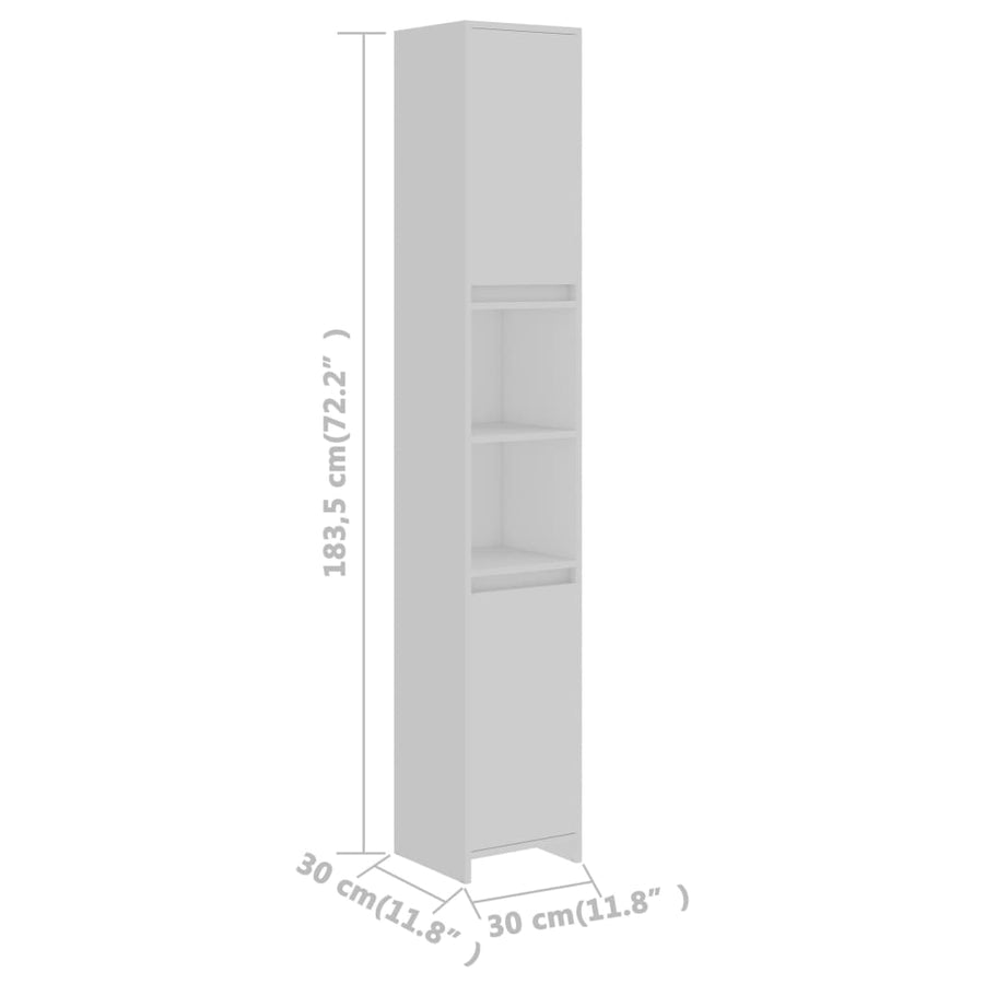 Badkamerkast 30X30X83,5 Cm Spaanplaat Wit Zonder handvat