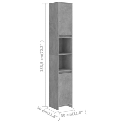 Badkamerkast 30X30X83,5 Cm Spaanplaat Betongrijs Zonder handvat