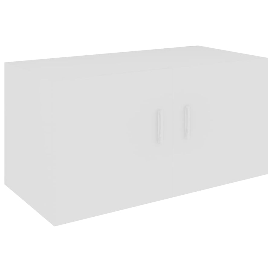 Hangkast 80x39x40 cm bewerkt hout wit Wit