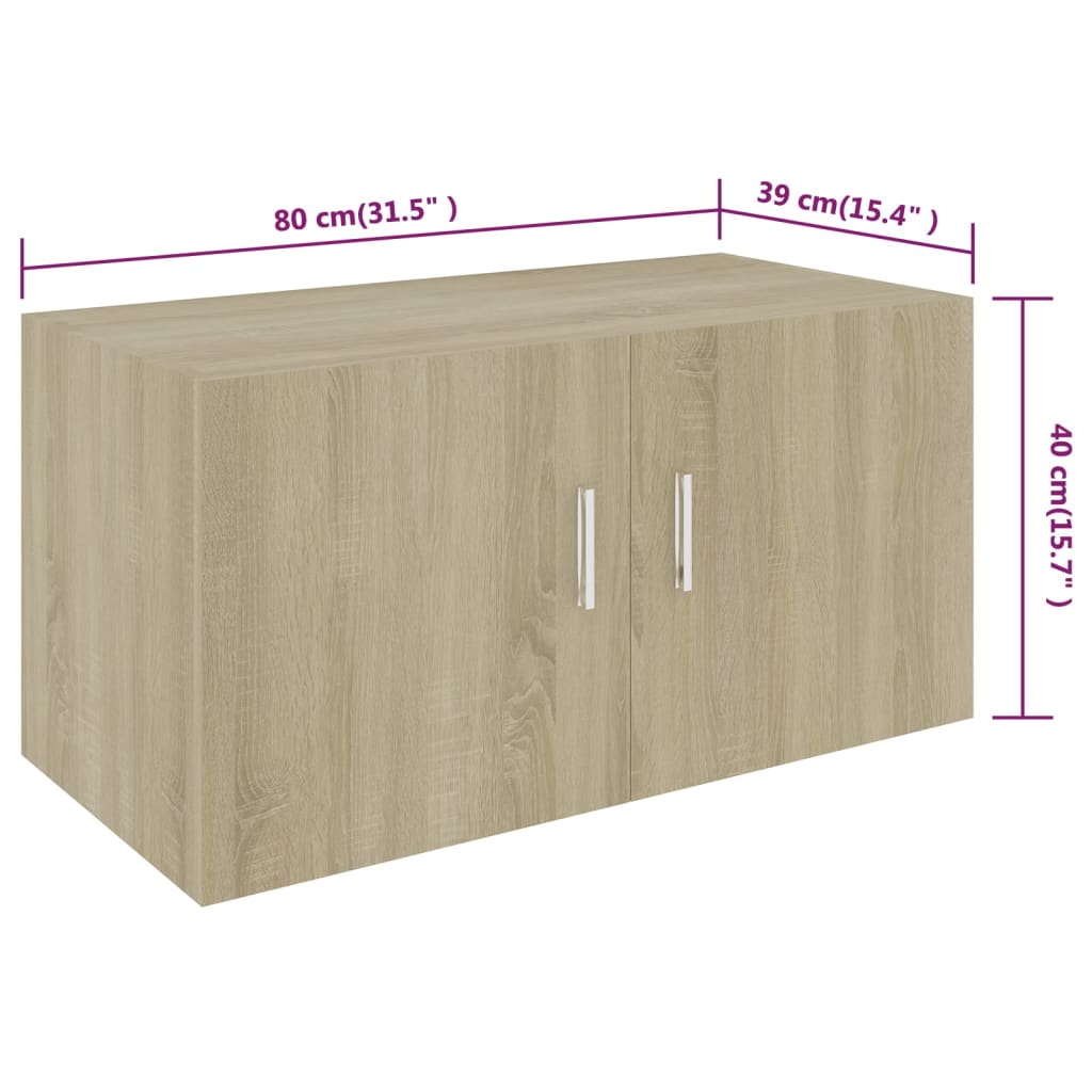Hangkast 80X39X40 Cm Spaanplaat Kleurig Sonoma eiken