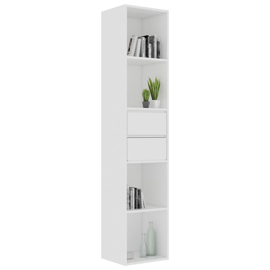 Boekenkast 36x30x171 cm bewerkt hout wit Wit
