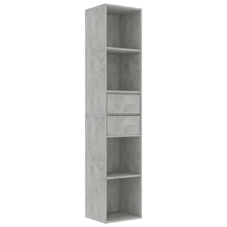 Boekenkast 36x30x171 cm spaanplaat betongrijs Betongrijs
