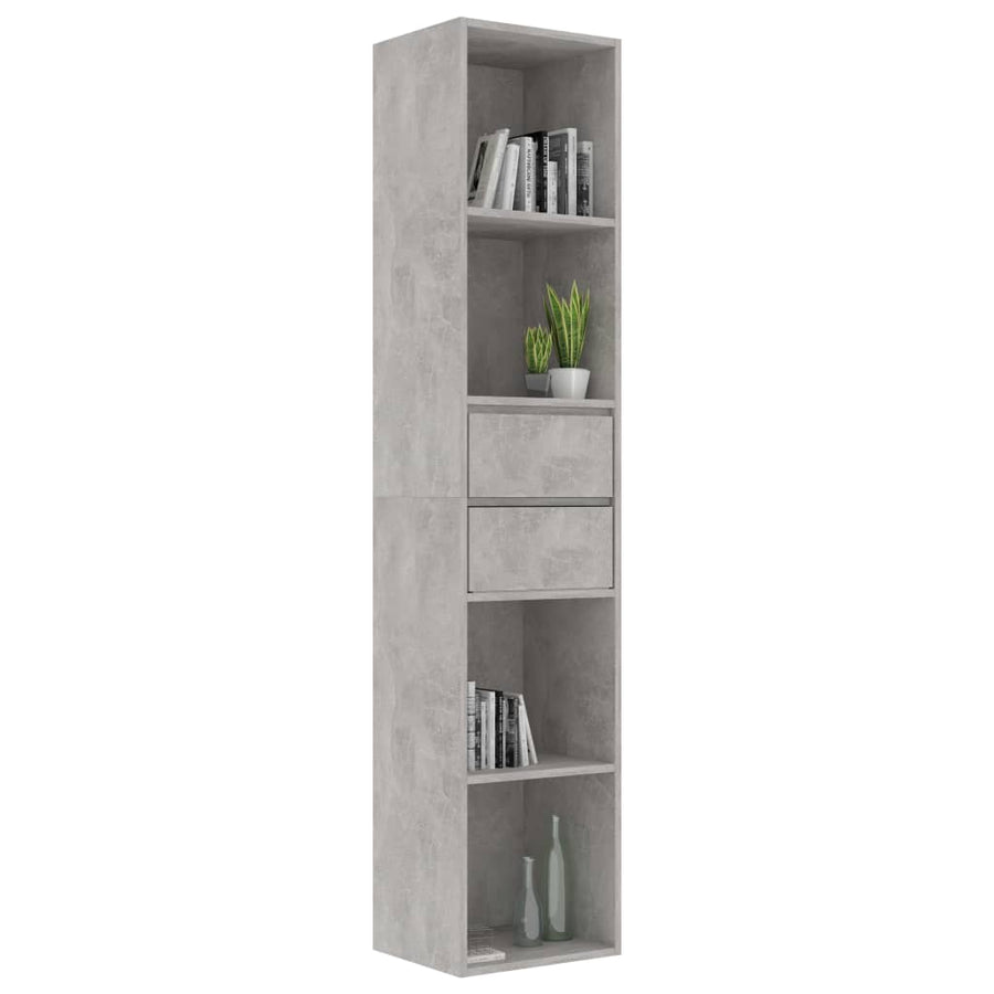 Boekenkast 36x30x171 cm spaanplaat betongrijs Betongrijs