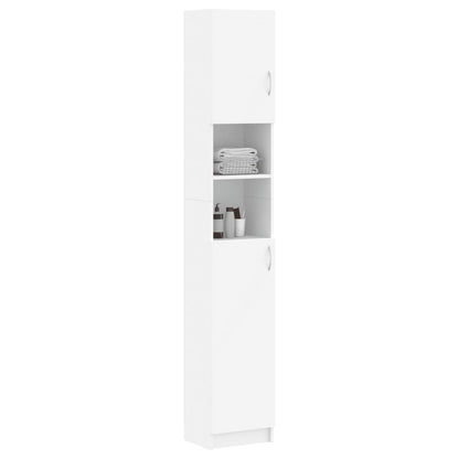 Badkamerkast 32X25,5X90 Cm Bewerkt Hout Wit