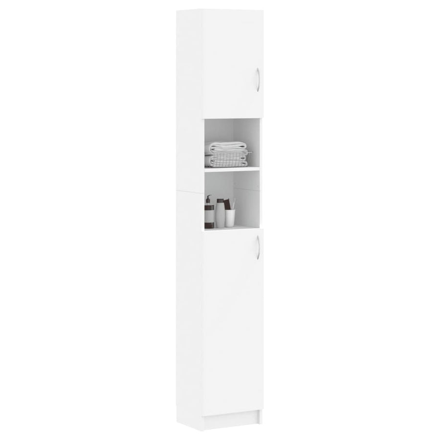 Badkamerkast 32X25,5X90 Cm Bewerkt Hout Wit