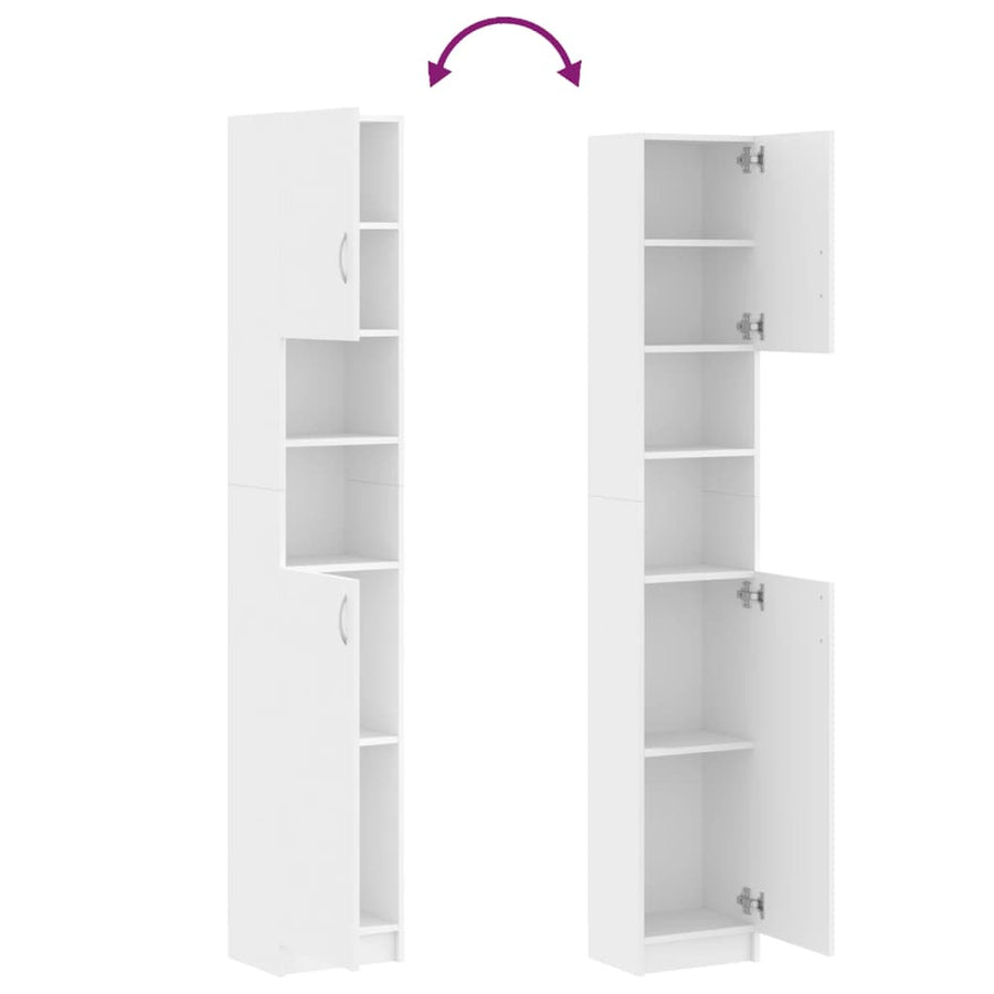 Badkamerkast 32X25,5X90 Cm Bewerkt Hout Wit