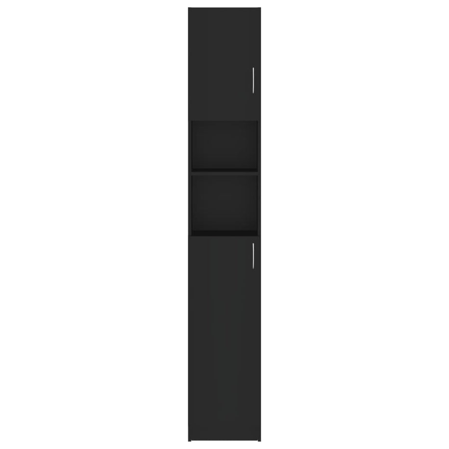Badkamerkast 32x25,5x190 cm bewerkt hout zwart