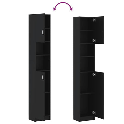 Badkamerkast 32X25,5X90 Cm Spaanplaat Zwart