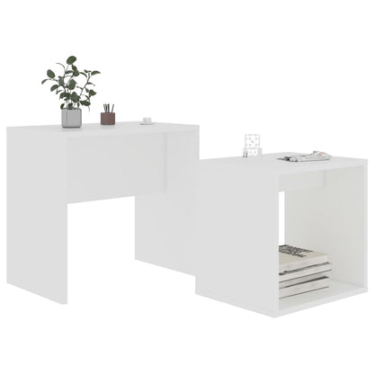 Salontafelset 48X30X45 Cm Bewerkt Hout Wit