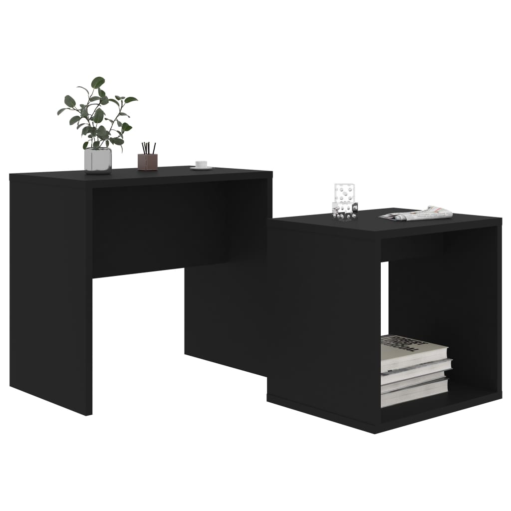 Salontafelset 48X30X45 Cm Spaanplaat Zwart