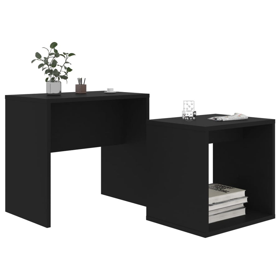 Salontafelset 48X30X45 Cm Spaanplaat Zwart