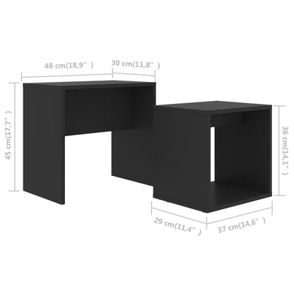 Salontafelset 48X30X45 Cm Spaanplaat Zwart