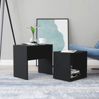 Coffee table set 48x30x45 cm carved wood black