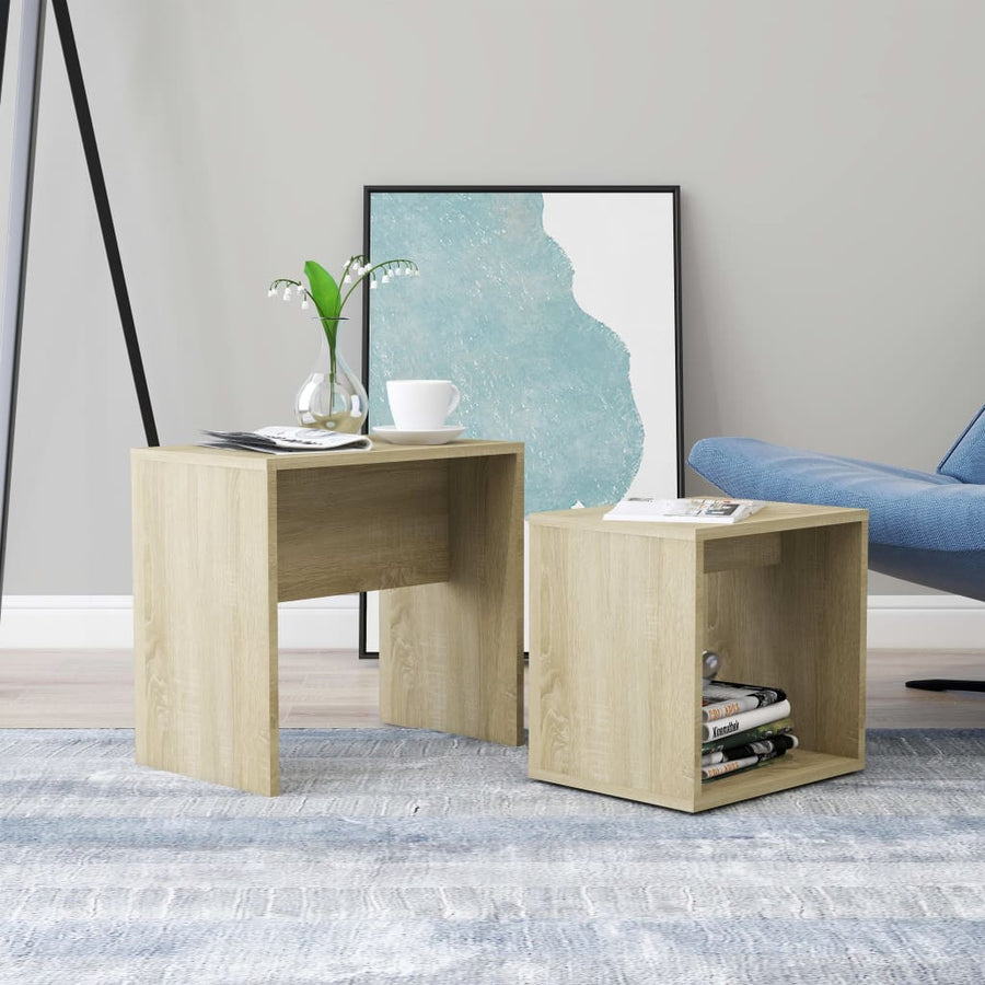 Salontafelset 48X30X45 Cm Spaanplaat Kleurig Sonoma eiken