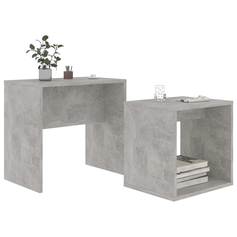 Salontafelset 48X30X45 Cm Spaanplaat Betongrijs