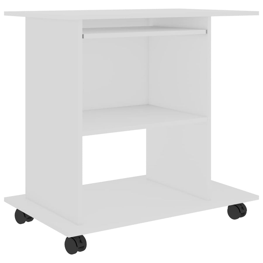 Computerbureau 80X50X75 Cm Bewerkt Hout Wit
