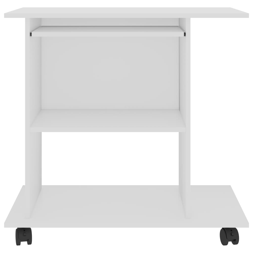 Computerbureau 80X50X75 Cm Bewerkt Hout Wit