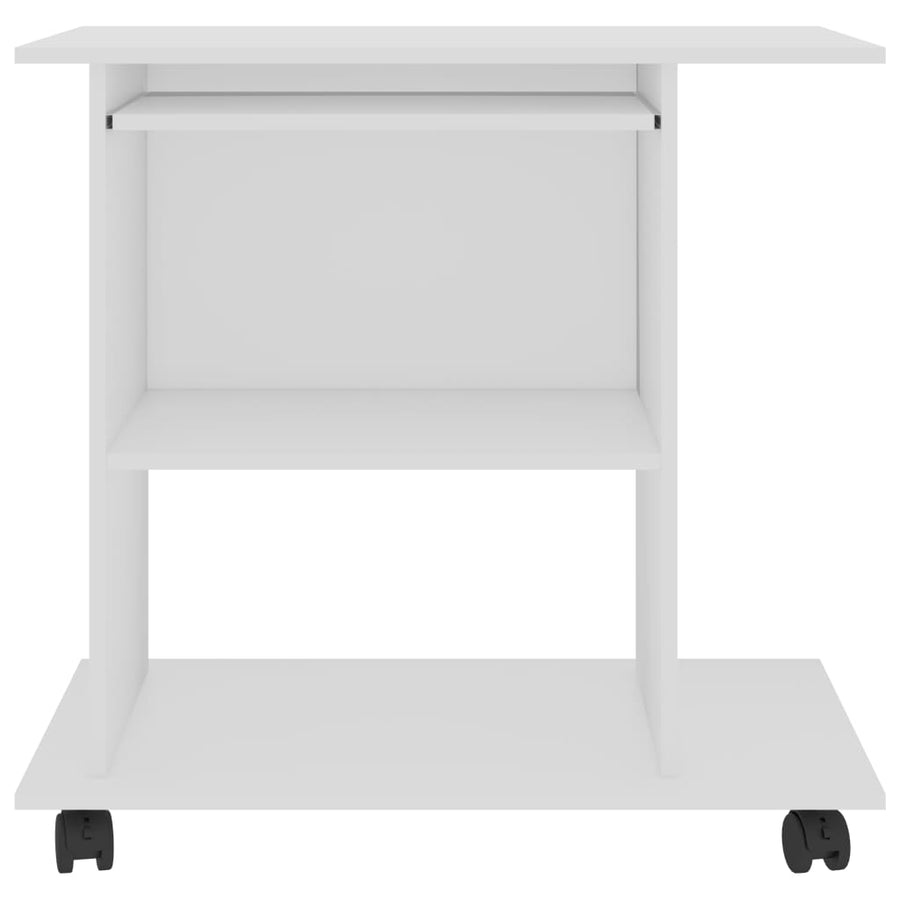 Computerbureau 80X50X75 Cm Bewerkt Hout Wit