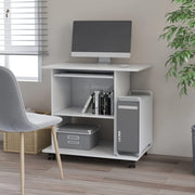 Computerbureau 80x50x75 cm bewerkt hout wit