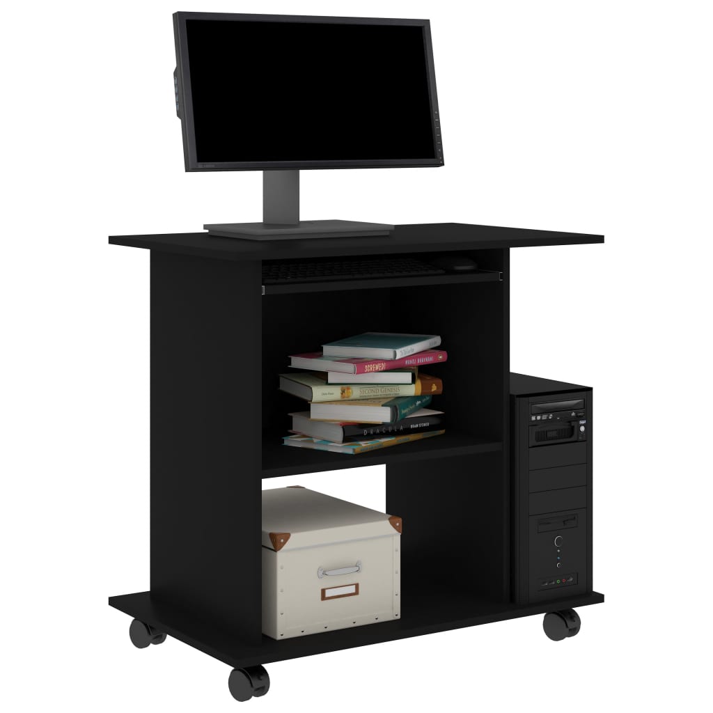 Computerbureau 80X50X75 Cm Spaanplaat Zwart