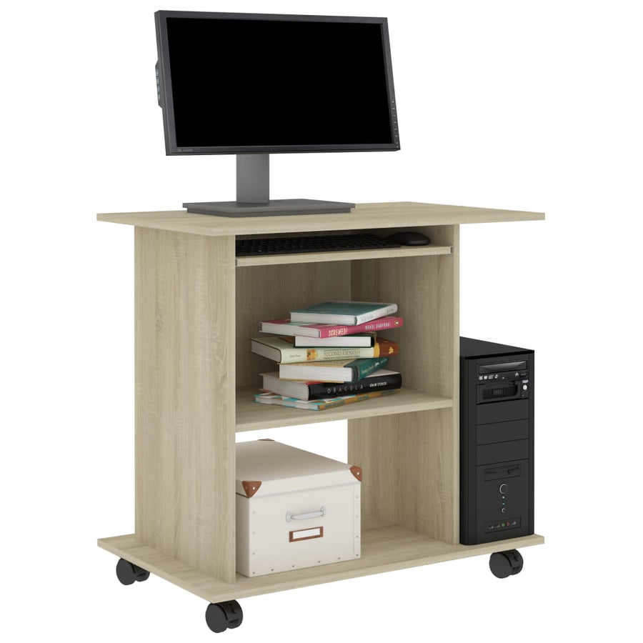 Computerbureau 80x50x75 cm spaanplaat sonoma eikenkleurig Sonoma eiken