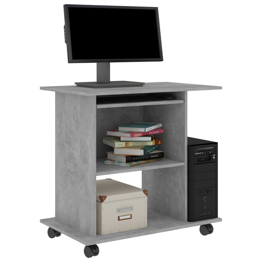 Computerbureau 80x50x75 cm spaanplaat betongrijs Betongrijs