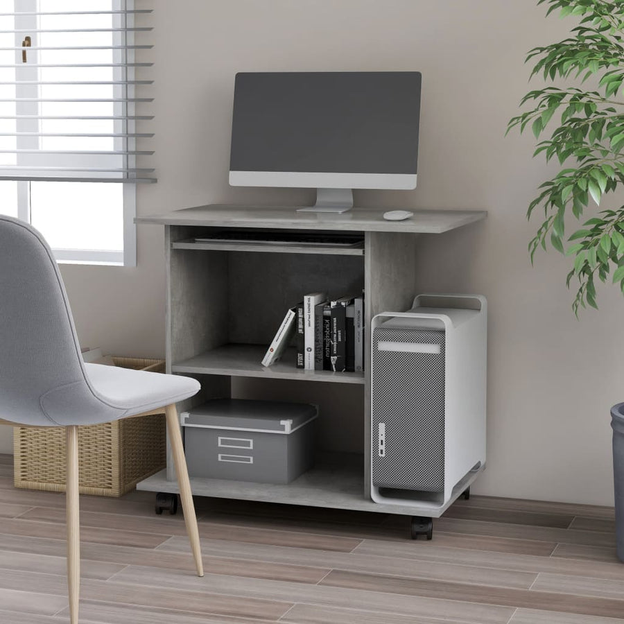Computerbureau 80x50x75 cm spaanplaat betongrijs Betongrijs