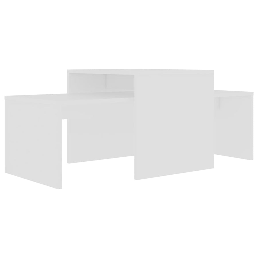 Salontafelset 00X48X40 Cm Bewerkt Hout Wit