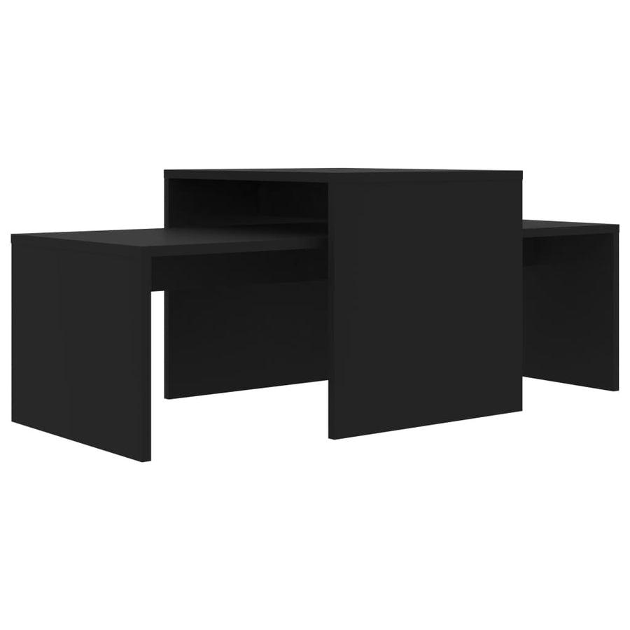 Salontafelset 00X48X40 Cm Spaanplaat Zwart