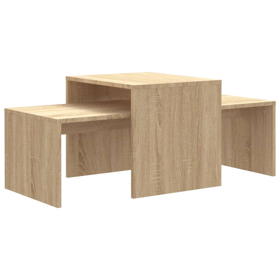 Salontafelset 00X48X40 Cm Spaanplaat Kleurig Sonoma eiken