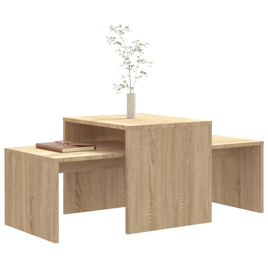 Salontafelset 00X48X40 Cm Spaanplaat Kleurig Sonoma eiken