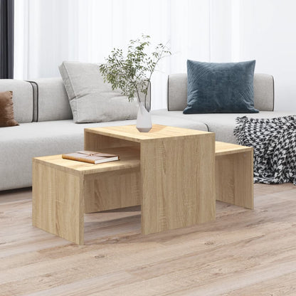 Salontafelset 00X48X40 Cm Spaanplaat Kleurig Sonoma eiken