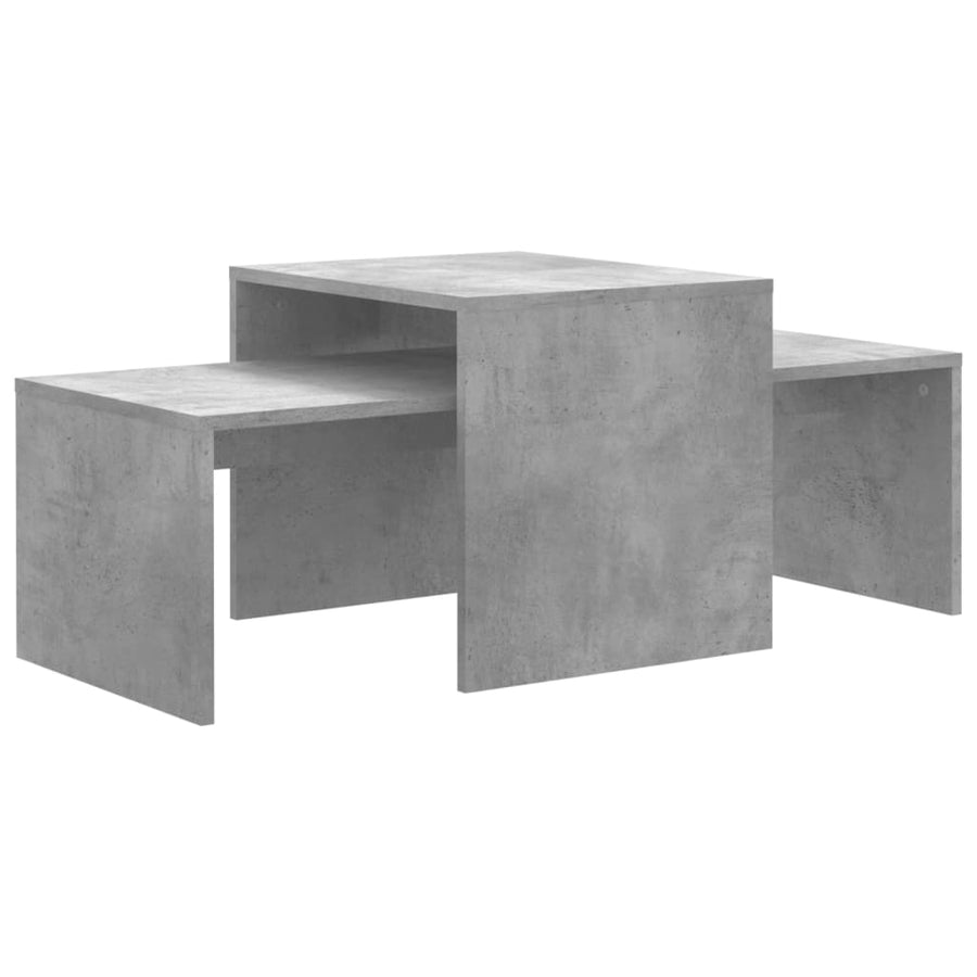 Salontafelset 100X48X40 Cm Bewerkt Hout Betongrijs