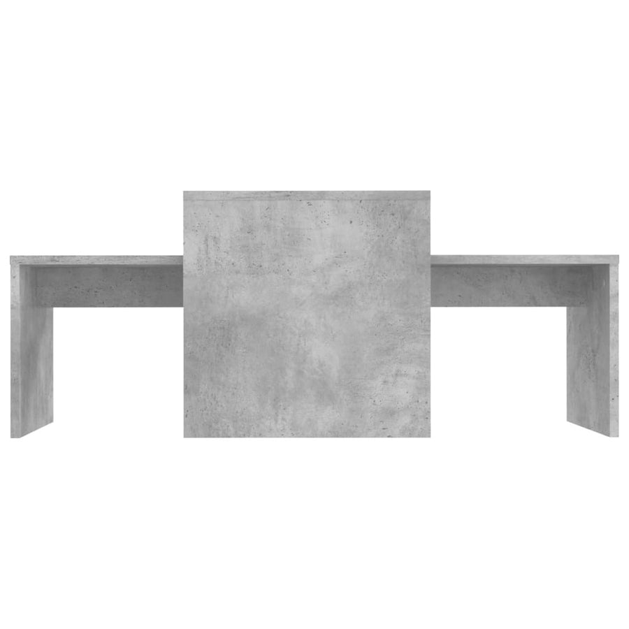Salontafelset 100X48X40 Cm Bewerkt Hout Betongrijs