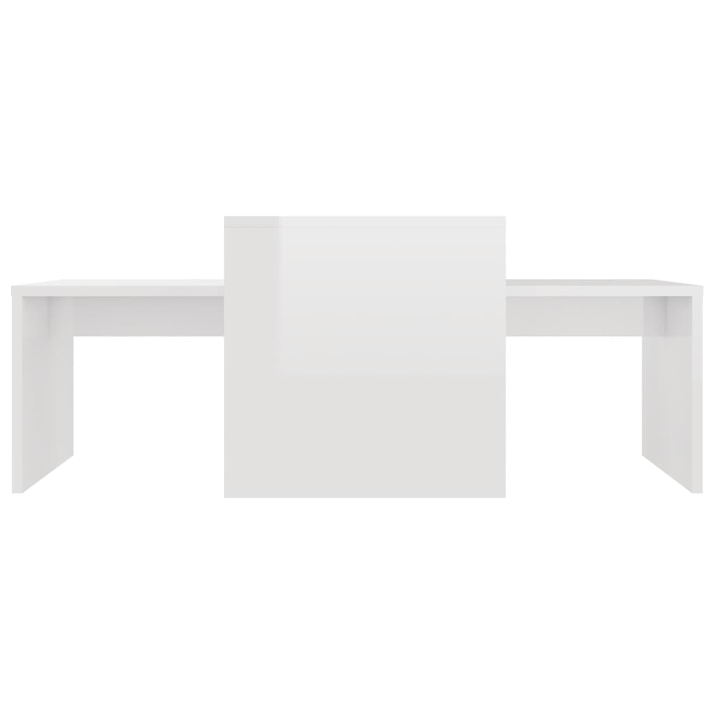 Salontafelset 00X48X40 Cm Spaanplaat Hoogglans wit