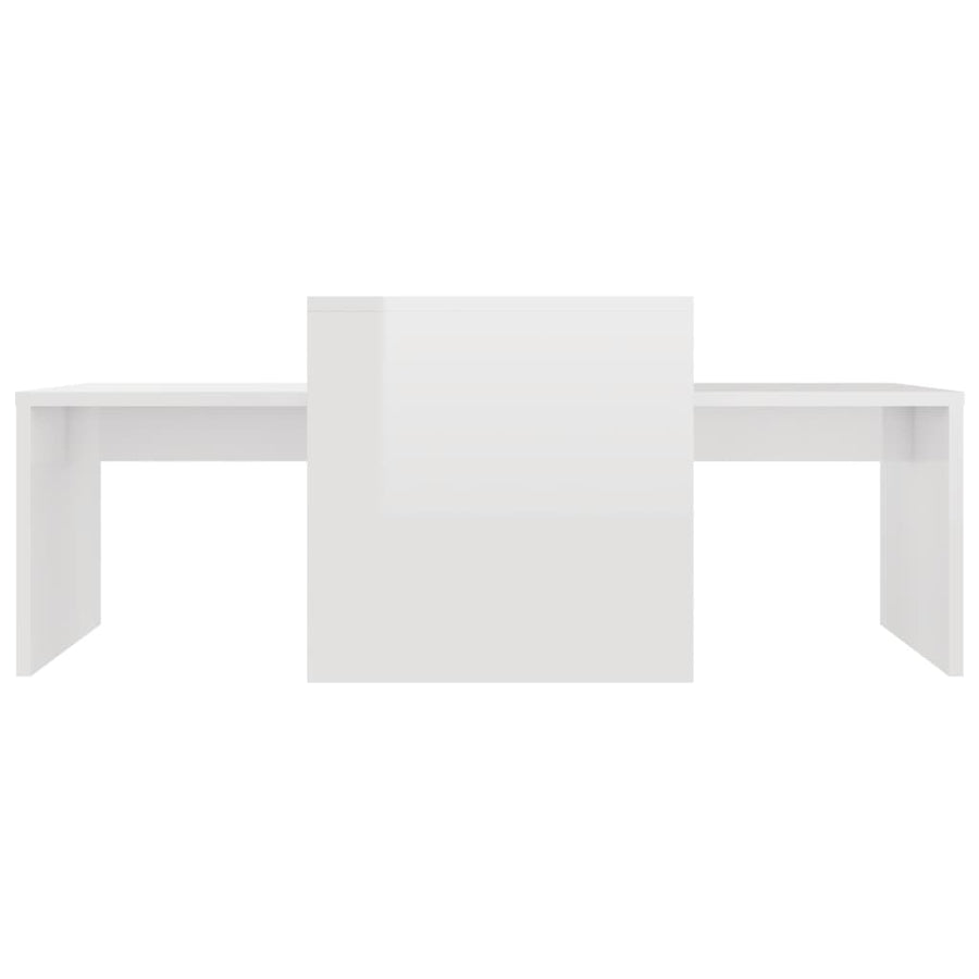 Salontafelset 00X48X40 Cm Spaanplaat Hoogglans wit