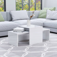 Salontafelset 00X48X40 Cm Spaanplaat Hoogglans wit