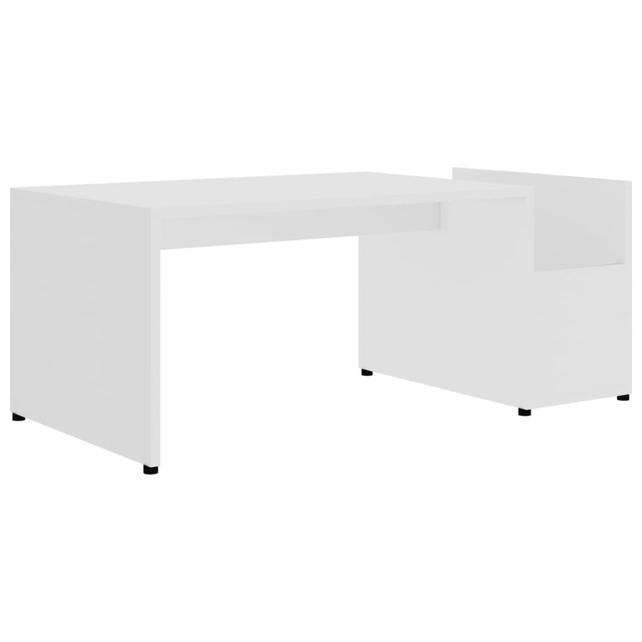 Salontafel 90X45X35 Cm Bewerkt Hout Wit
