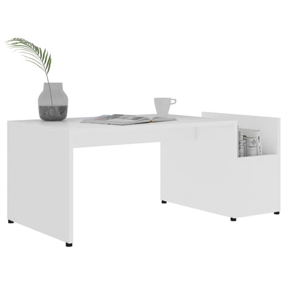 Salontafel 90X45X35 Cm Bewerkt Hout Wit