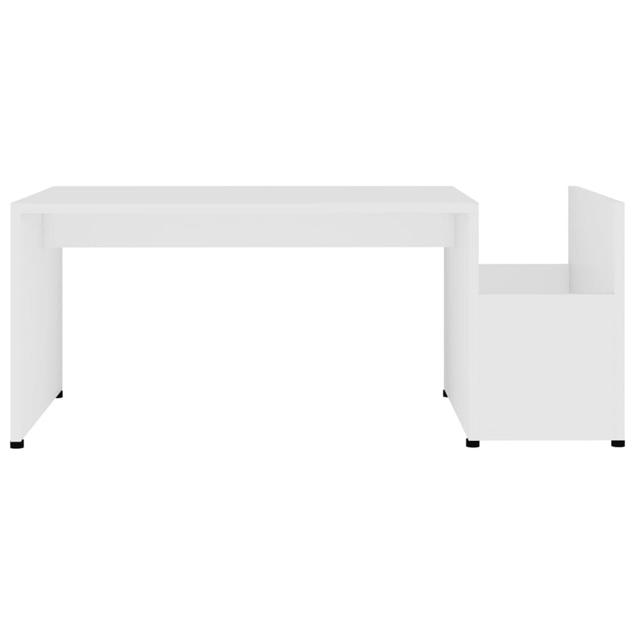 Salontafel 90X45X35 Cm Bewerkt Hout Wit