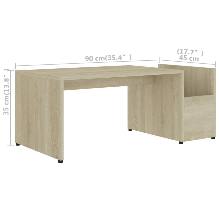 Salontafel 90X45X35 Cm Spaanplaat Sonoma Eikenkleurig 1