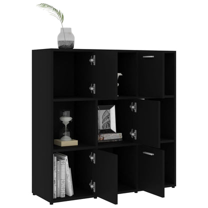 Boekenkast 90x30x90 cm bewerkt hout zwart