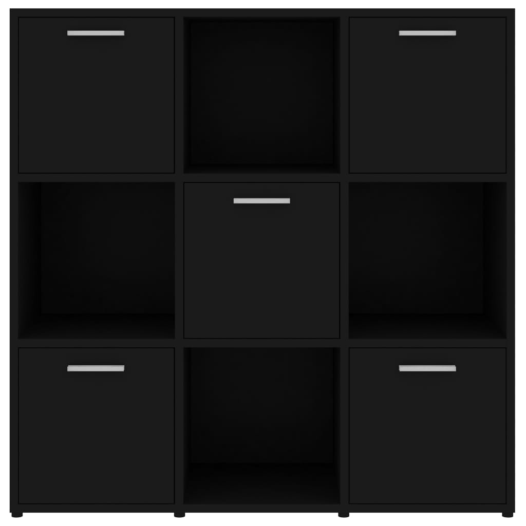 Boekenkast 90x30x90 cm bewerkt hout zwart