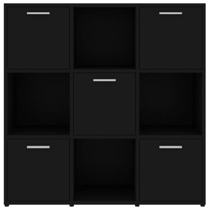 Boekenkast 90x30x90 cm bewerkt hout zwart