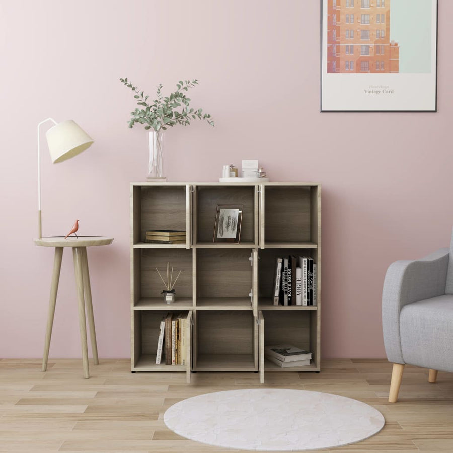 Boekenkast 90X30X90 Cm Spaanplaat Kleurig Sonoma eiken